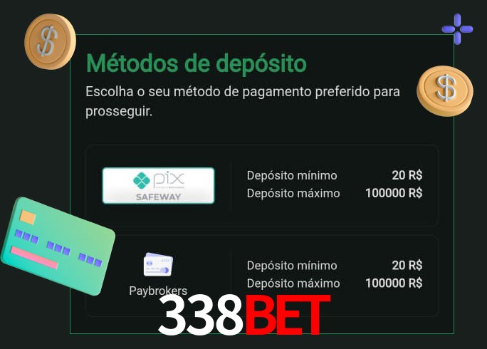 O cassino 338Bet oferece uma grande variedade de métodos de pagamento
